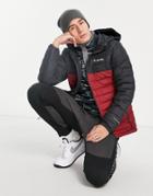 Columbia Powder Lite Hooded Jacket In Red/black