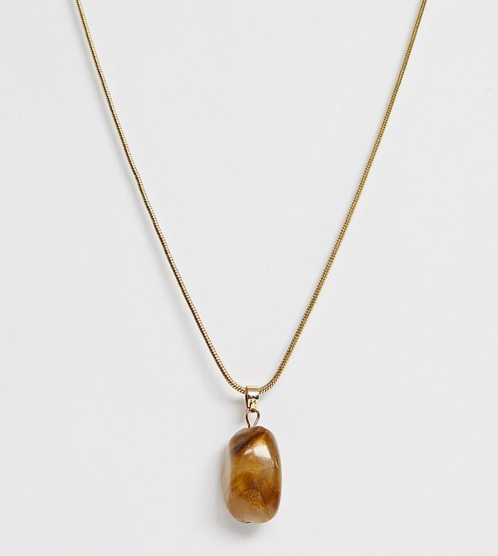 Glamorous Exclusive Tigers Eye Stone Pendant Necklace-gold
