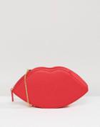 Lulu Guinness Leather Lips Cross Body Bag - Red