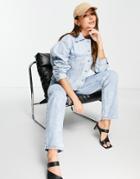 Asos Design Cotton Blend Denim 90s Jacket In Lightwash - Mblue-blues