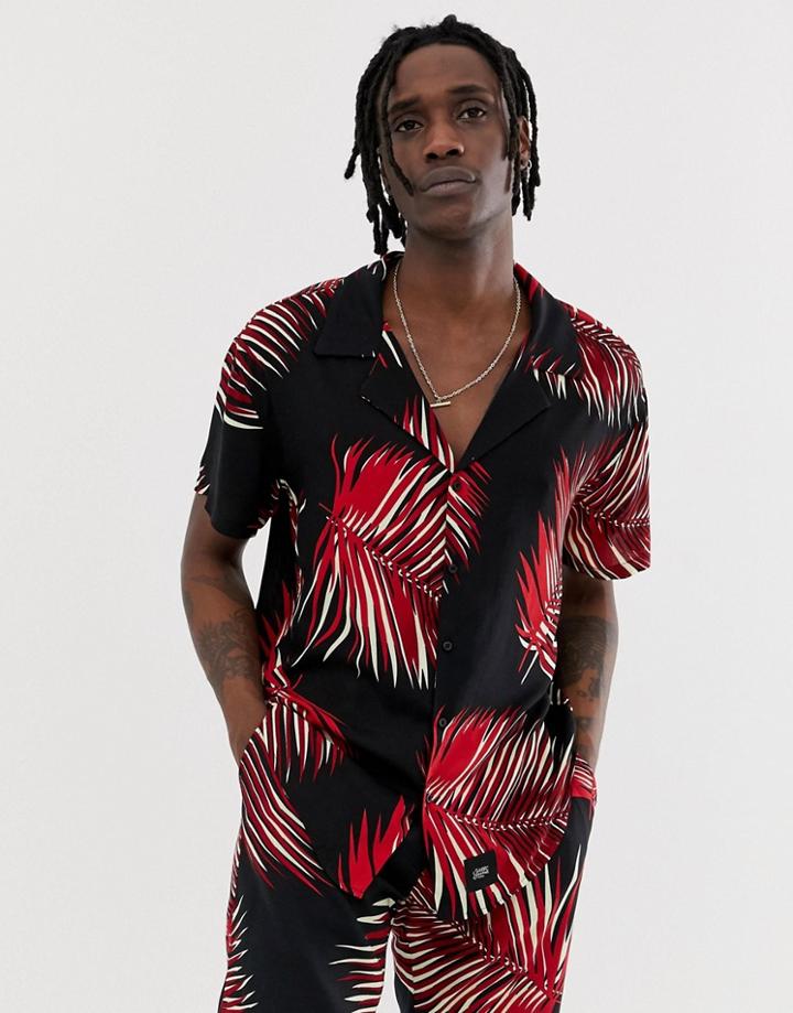 Sixth June Two-piece Revere Collar Shirt In Floral Print - Red