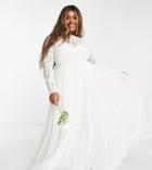 Asos Edition Curve Elizabeth Beaded Bodice Wedding Dress-white