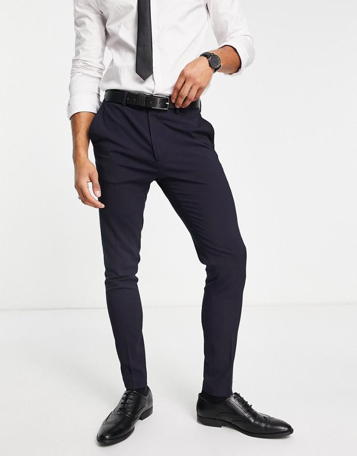 Asos Design Super Skinny Mix And Match Suit Pants In Navy-green