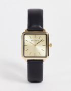 Bellfield Minimal Watch With Square Dial In Black-gold