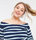 Simply Be Bardot Top In Stripe-multi