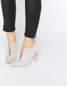 Asos Pryce Lace Up Pointed Heels - Gray