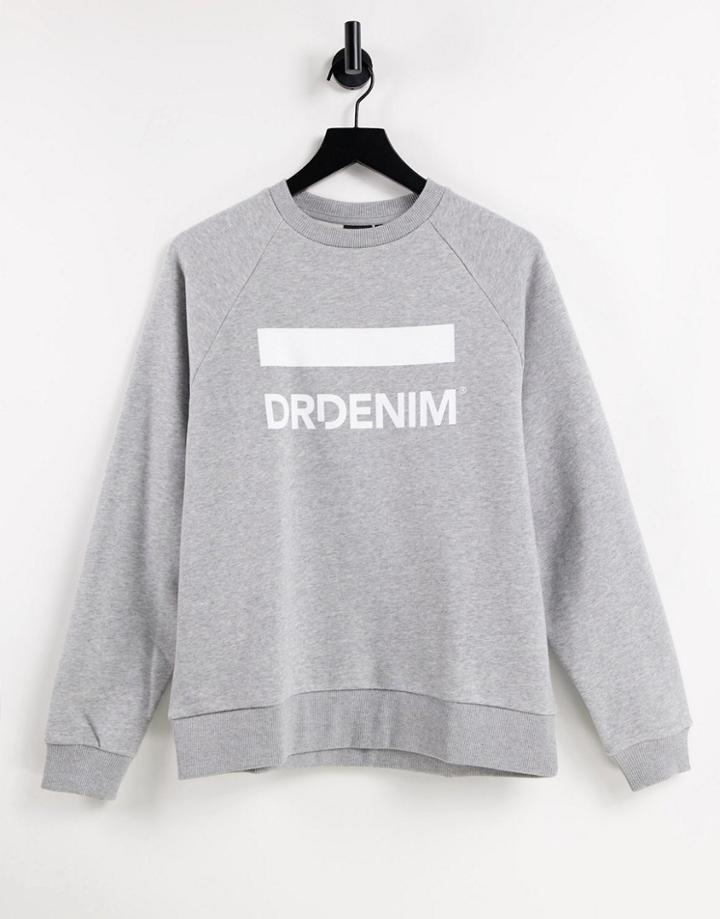 Dr Denim Snow Front Logo Sweatshirt In Gray-grey
