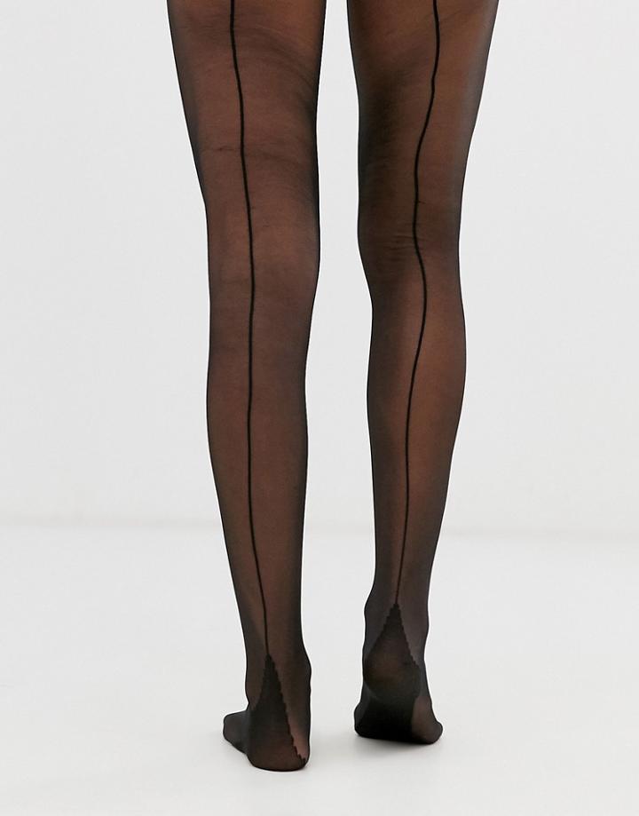 Asos Design Jive Back Seam Tights-black