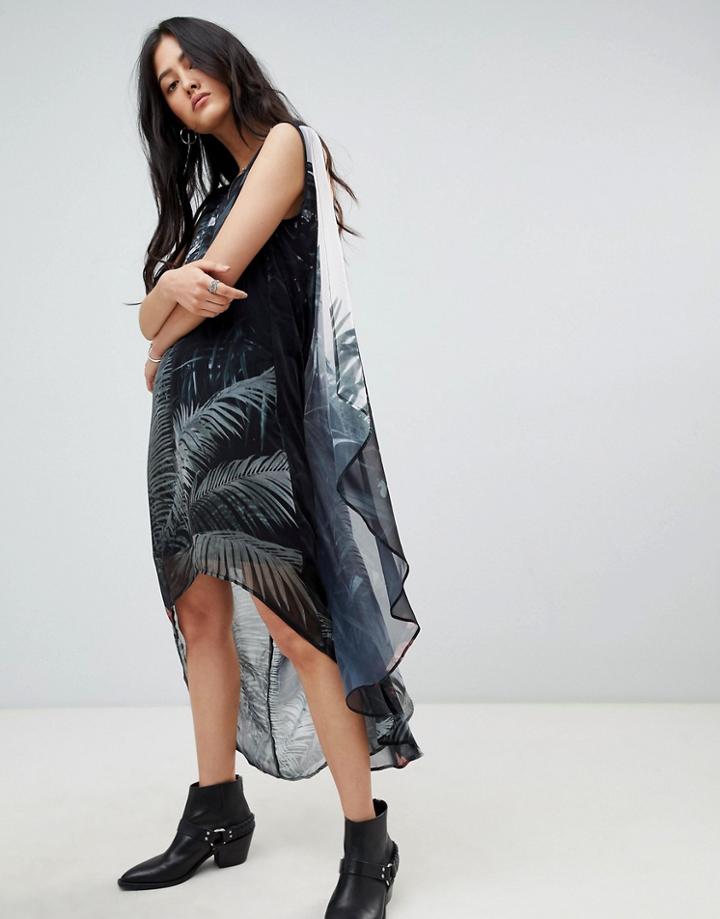 Religion Transit Maxi Dress In Canopy Print-black