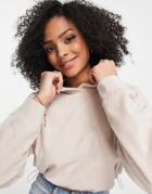 Cotton: On Velour Rib Hoodie In Gray