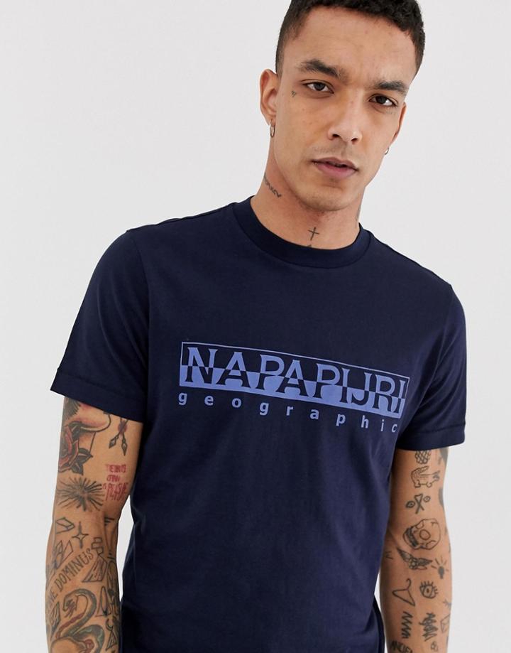 Napapijri Sevora Tonal Logo T-shirt In Navy