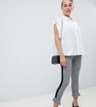 Asos Design Petite Check Leggings With Ruffle Hem And Velvet Side Tape - Multi