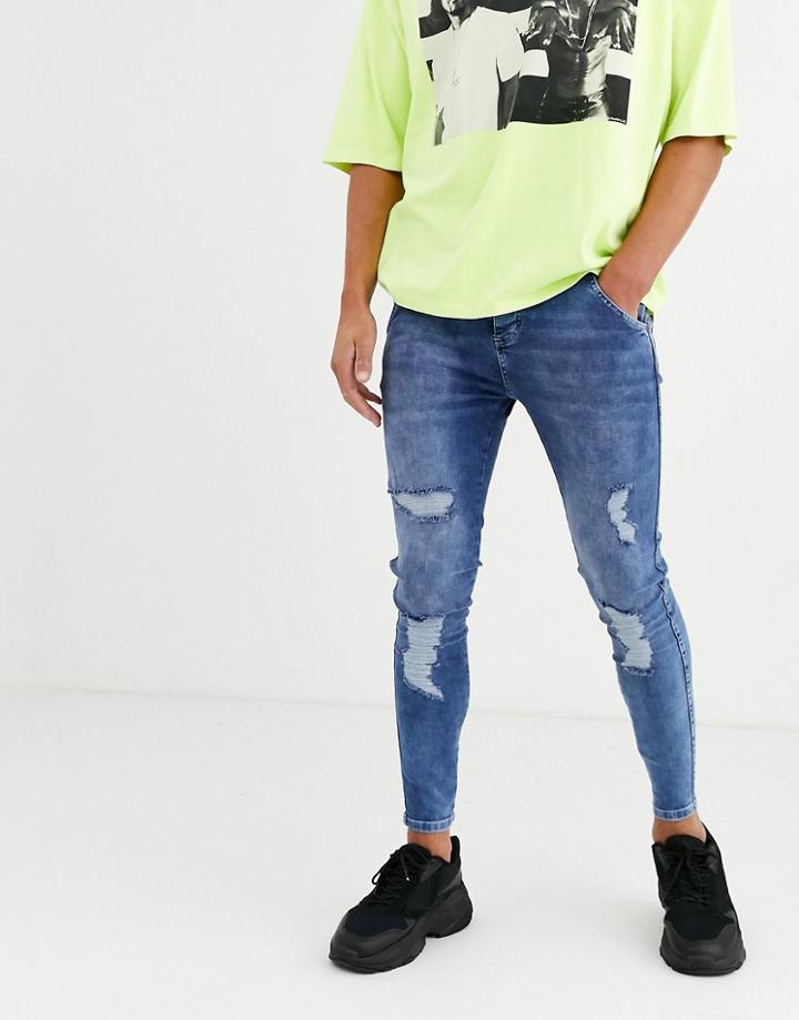 Siksilk Skinny Jeans In Light Blue