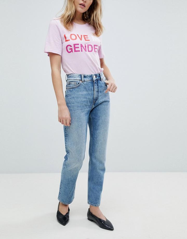 Monki Washed Straight Leg - Blue