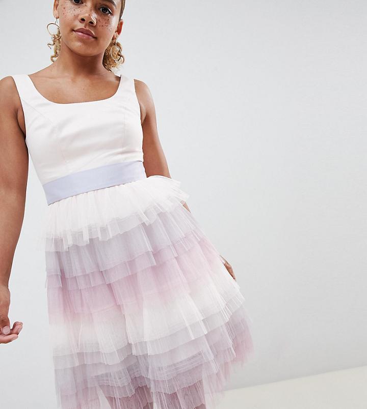 Chi Chi London Petite Tiered Mini Dress-multi