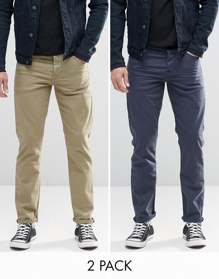 Asos 2 Pack Stretch Slim Jeans - Multi