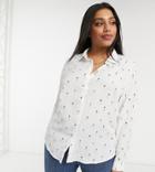 Brave Soul Plus Nadia Speckle Shirt In Cream-white