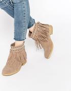Truffle Collection Frolly Fringe Ankle Boots - Nude Mf