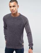 Esprit Crew Neck Sweater In Mixed Yarn - Red