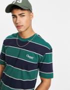 Jack & Jones Originals Oversized Stripe T-shirt In Green