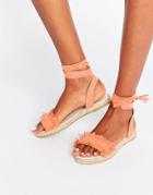 Asos Jace Fringe Espadrille Sandals - Orange