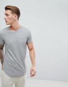 Produkt Longline T-shirt With Curved Hem - Gray