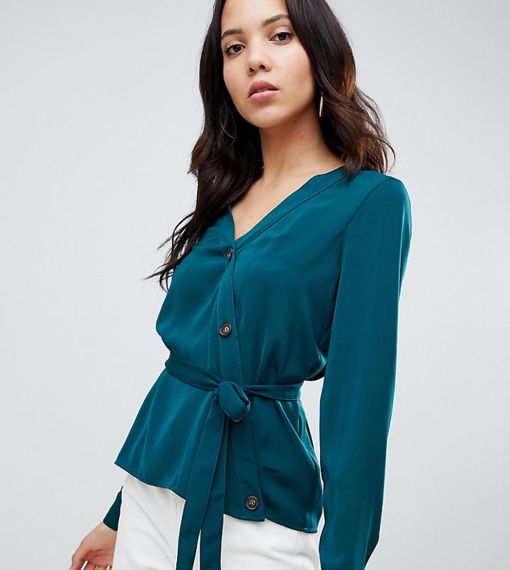 Vero Moda Tall Assymetric Button Through Blouse - Pink
