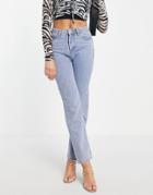 In The Style X Yasmin Chanel Straight Leg Jeans In Blue-blues
