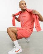 Nike Just Do It Washed Shorts In Red