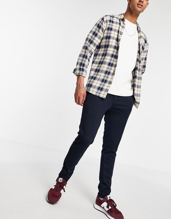 Jack & Jones Intelligence Drawstring Jersey Pant In Navy