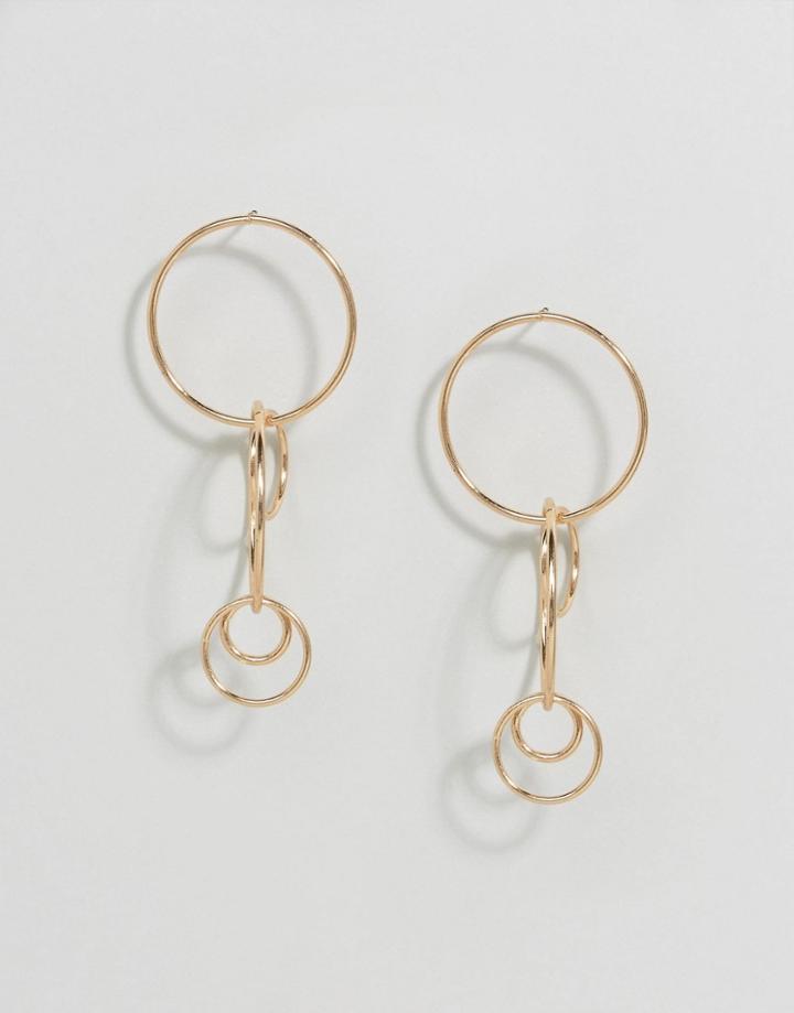 Asos Interlocking Hoop Earrings - Gold