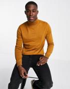 Selected Homme Roll Neck Sweater In Yellow