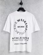 Asos Weekend Collective Oversized T-shirt With Large Stacked Back Graphic In White