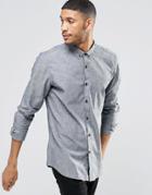 Pull & Bear Denim Shirt In Blue In Regular Fit - Navy Blue