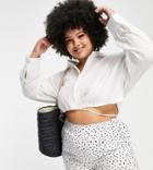In The Style Plus Drawstring Cropped Shirt In White
