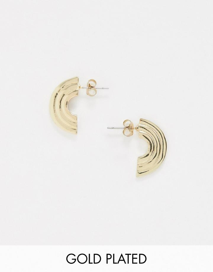 Fiorelli Gold Plated Half Hoop Earrings - Gold