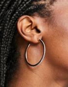 River Island Crystal Edge Hoops Earrings In Gold Tone