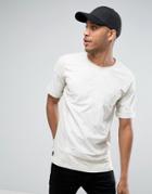 Black Kaviar Oversized Suedette T-shirt With Big Pocket - Beige