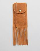 Asos Suede Festival Purse Bag With Fringing - Tan