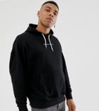 Good For Nothing Oversized Hoodie In Black With Logo - Black