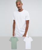 Asos Design Super Longline T-shirt 2 Pack Save - Multi