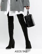 Asos Design Tall Kassidy Heeled Thigh High Boots-black