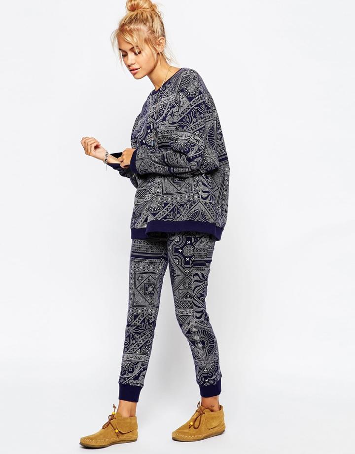 Element Sweatpants In All Over Bandana Print Co-ord - Blue