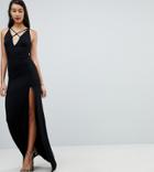 Asos Tall Maxi Dress With Strappy Detail - Black