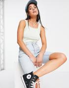 Heartbreak Knitted Cami Coordinating Crop Top In Mint-green