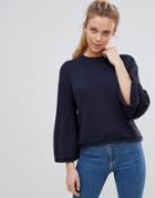 Only Sana Bell Sleeved Knit Sweater - Navy