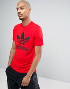 Adidas Originals Trefoil Logo T-shirt In Red Bk7167 - Red