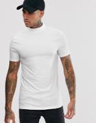 Asos Design Organic Muscle Fit Jersey Turtleneck In White