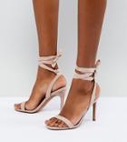 Asos Design Hatty Barely There Heeled Sandals - Beige