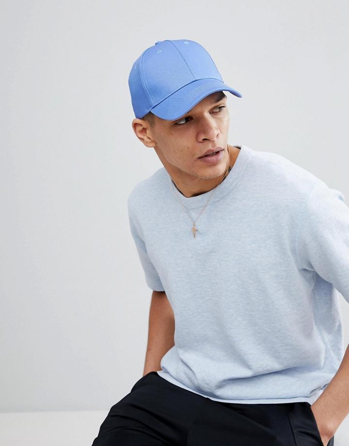 Asos Baseball Cap In Blue - Blue